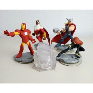 Disney Infinity 2.0 Figure Lot Iron Man Thor Falcon Black Widow Hulk Crystal